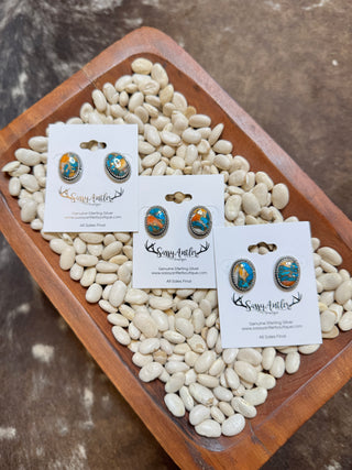 Spiny Turquoise Earrings
