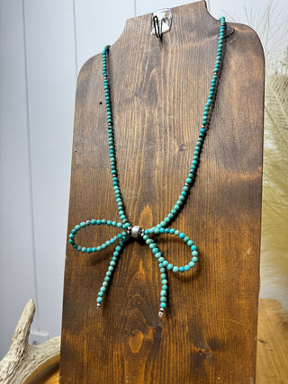 Bow'd Up in Turquoise Necklace