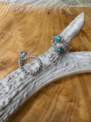 Cable Turquoise Rings