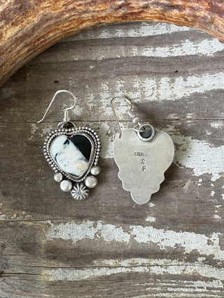 White Buffalo Dangle Earrings