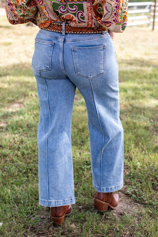 Pintuck Ranch Jeans