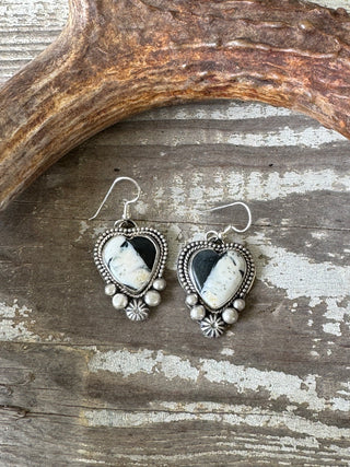 White Buffalo Dangle Earrings