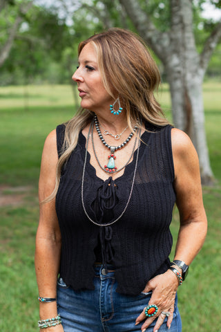 Tied & True Sweater ~ Black