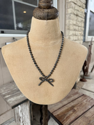 Silver Lining Bow Necklace