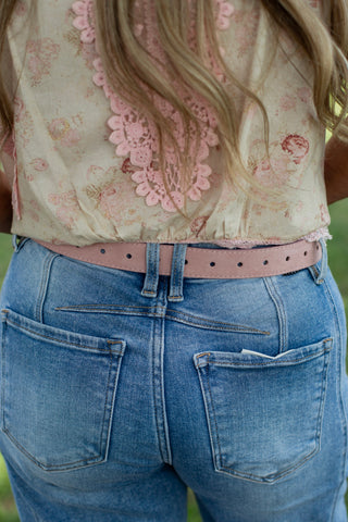 Saddle Chic Belt ~ Old Rose