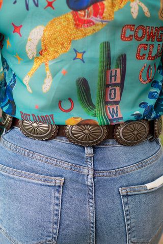 Drifter Concho Belt ~ Brown