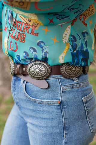 Drifter Concho Belt ~ Brown