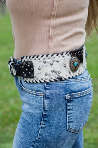 Cowhide Couture Belt ~ Black