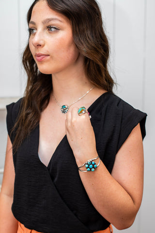 Blue Spirit Blossom Cuff