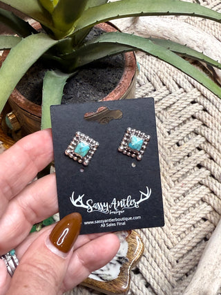 Turquoise Tumble Studs