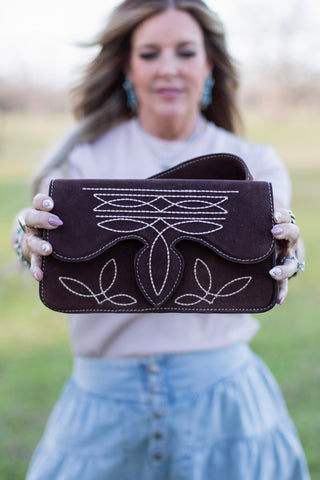 Cowtown Classic Clutch Handbag ~ Brown