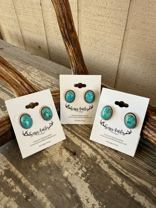 Kingman Sky Oval Earrings