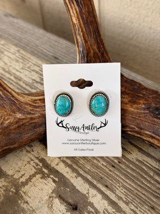 Kingman Sky Oval Earrings