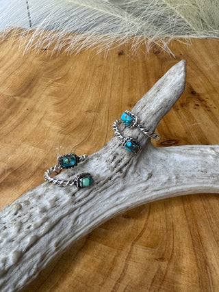 Cable Turquoise Rings