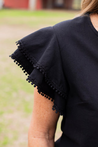 Prairie Petal Blouse ~ Black