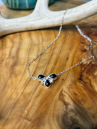 Triple Teardrop Necklace ~ Onyx