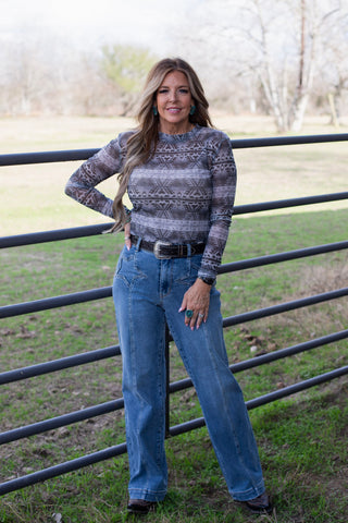 Silver Smoke Mesh Top