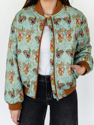 Howdy Quilted Bomber Jacket
