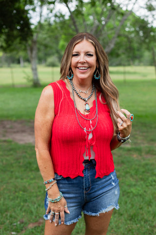 Tied & True Sweater ~ Red