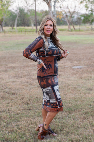 Cowtown Collage Dress