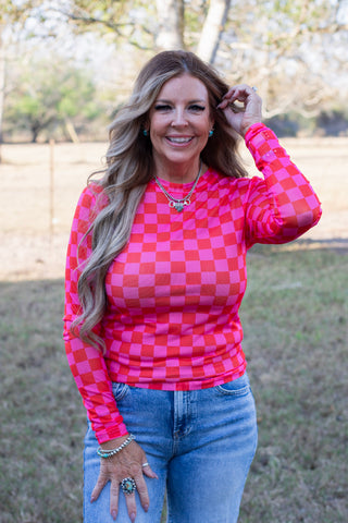 Wild Rodeo Check Mesh Top