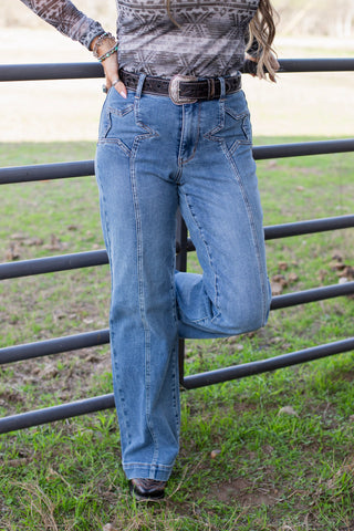 Shooting Stars Wide Leg Jeans