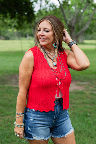 Tied & True Sweater ~ Red