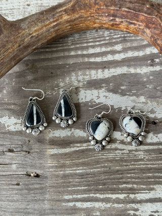 White Buffalo Dangle Earrings