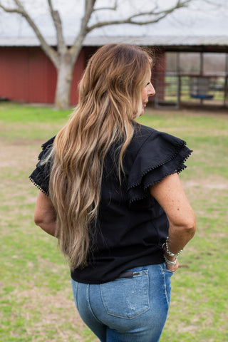 Prairie Petal Blouse ~ Black