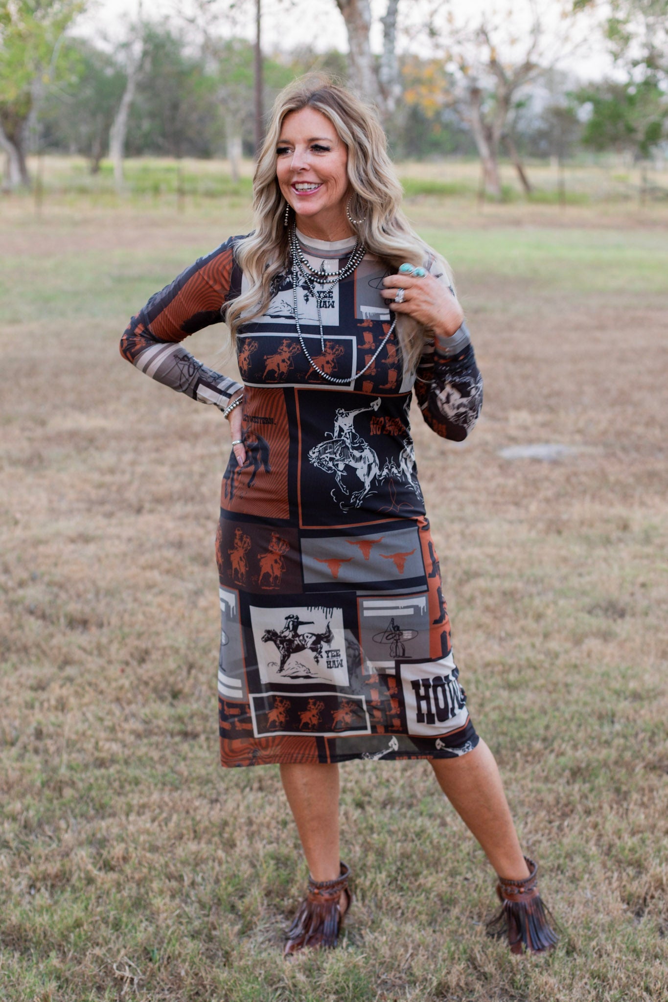 Cowtown Collage Dress