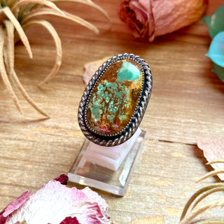 MJ Turquoise Ring – Sterling Silver Adjustable Band