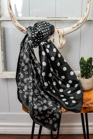 Paisley Dot Wild Rag ~ Black
