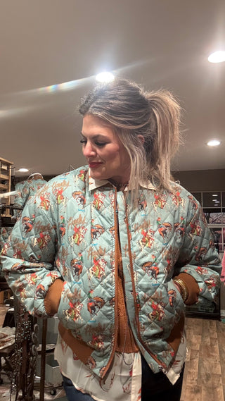 Howdy Quilted Bomber Jacket