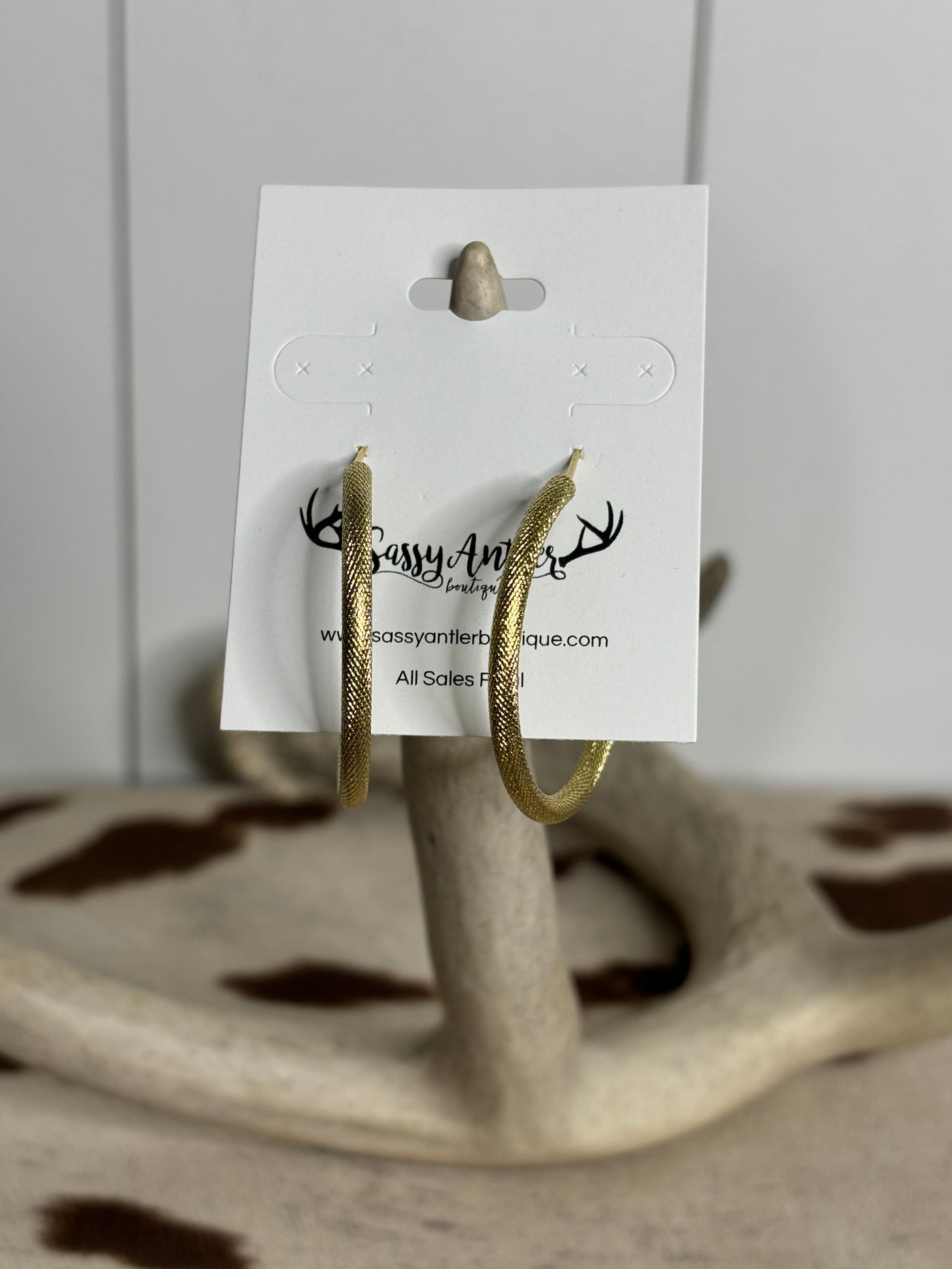 Textured Hoopty Hoop Earrings - Gold