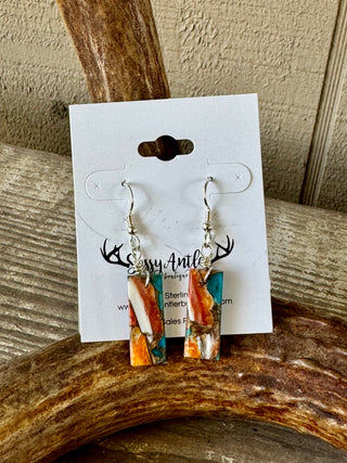 Spiny Oyster & Kingman Slab Earrings