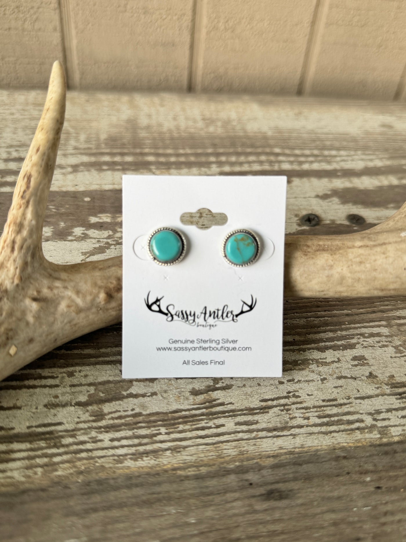 Circle Stud Earrings ~ Turquoise