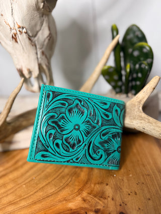 Cowtown Bloom Wallet ~ Turquoise