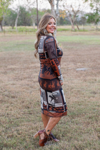 Cowtown Collage Dress