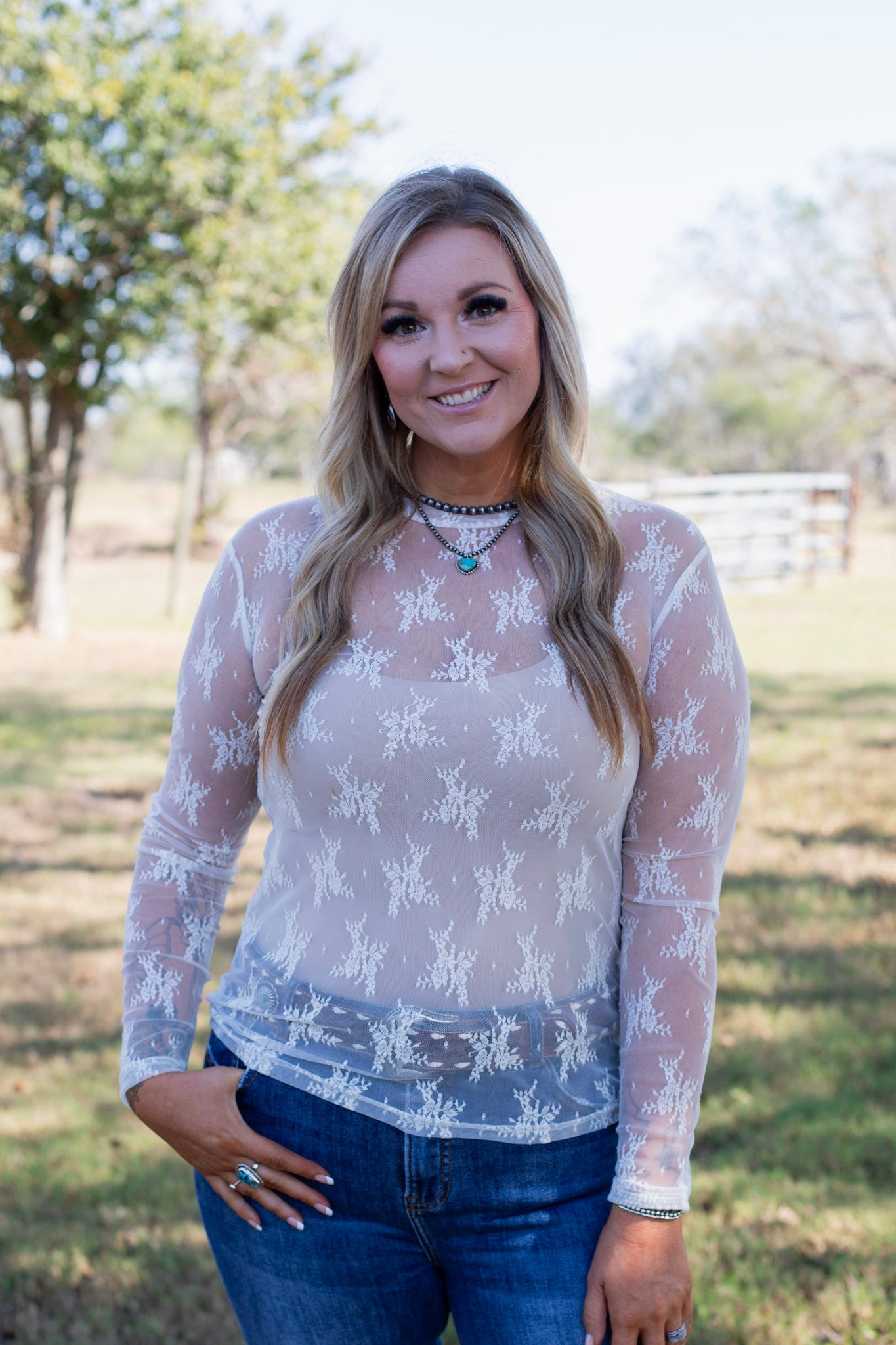 Desert Lace Top ~ Ivory