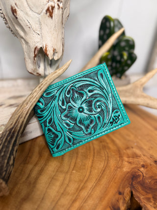 Cowtown Bloom Wallet ~ Turquoise