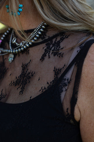 Ever After Lace Top ~ Black