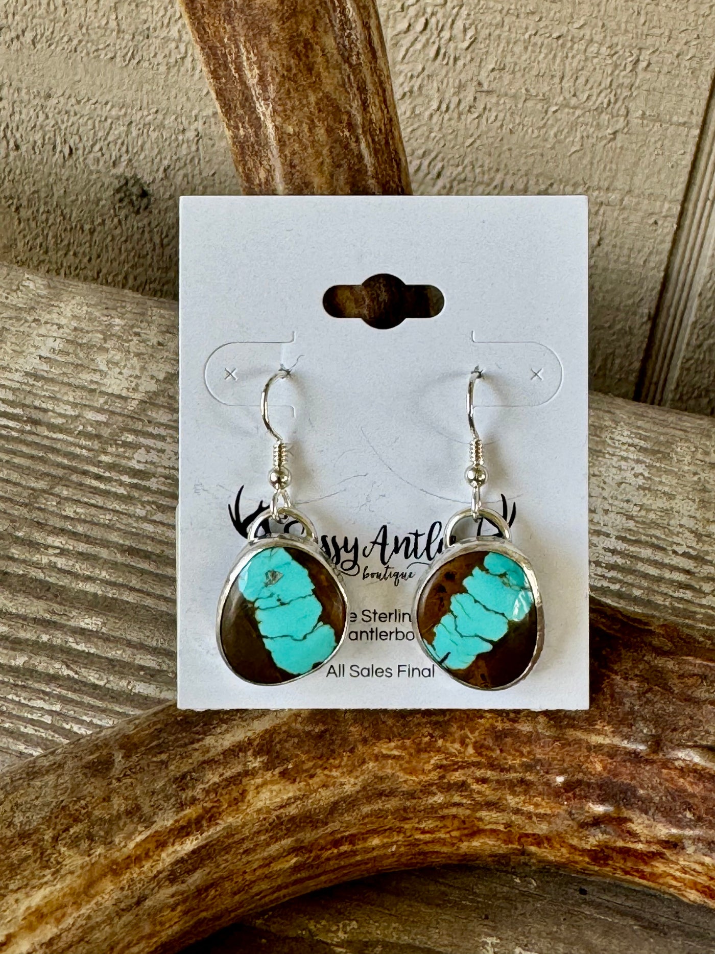 Number 8 Turquoise Dangle Earrings