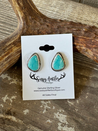 Kingman Turquoise Stud Earrings