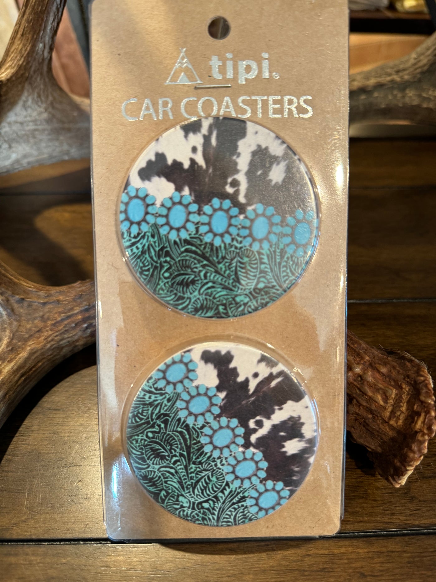 Car Coasters ~ Cow Print