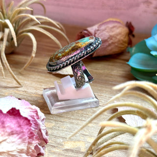 MJ Turquoise Ring – Sterling Silver Adjustable Band