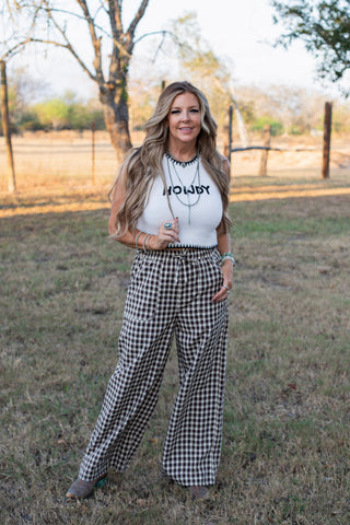 Rustic Gingham Pants