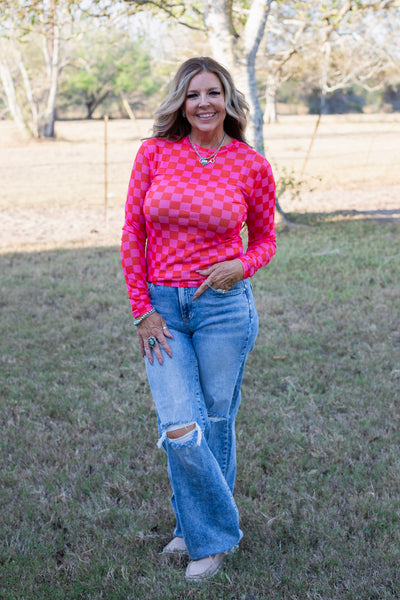 Wild Rodeo Check Mesh Top