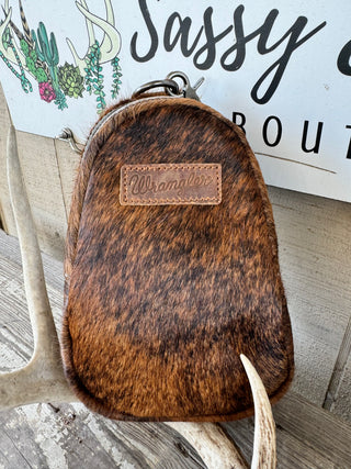 Wrangler Cowhide Crossbody Sling Bag ~ Coffee