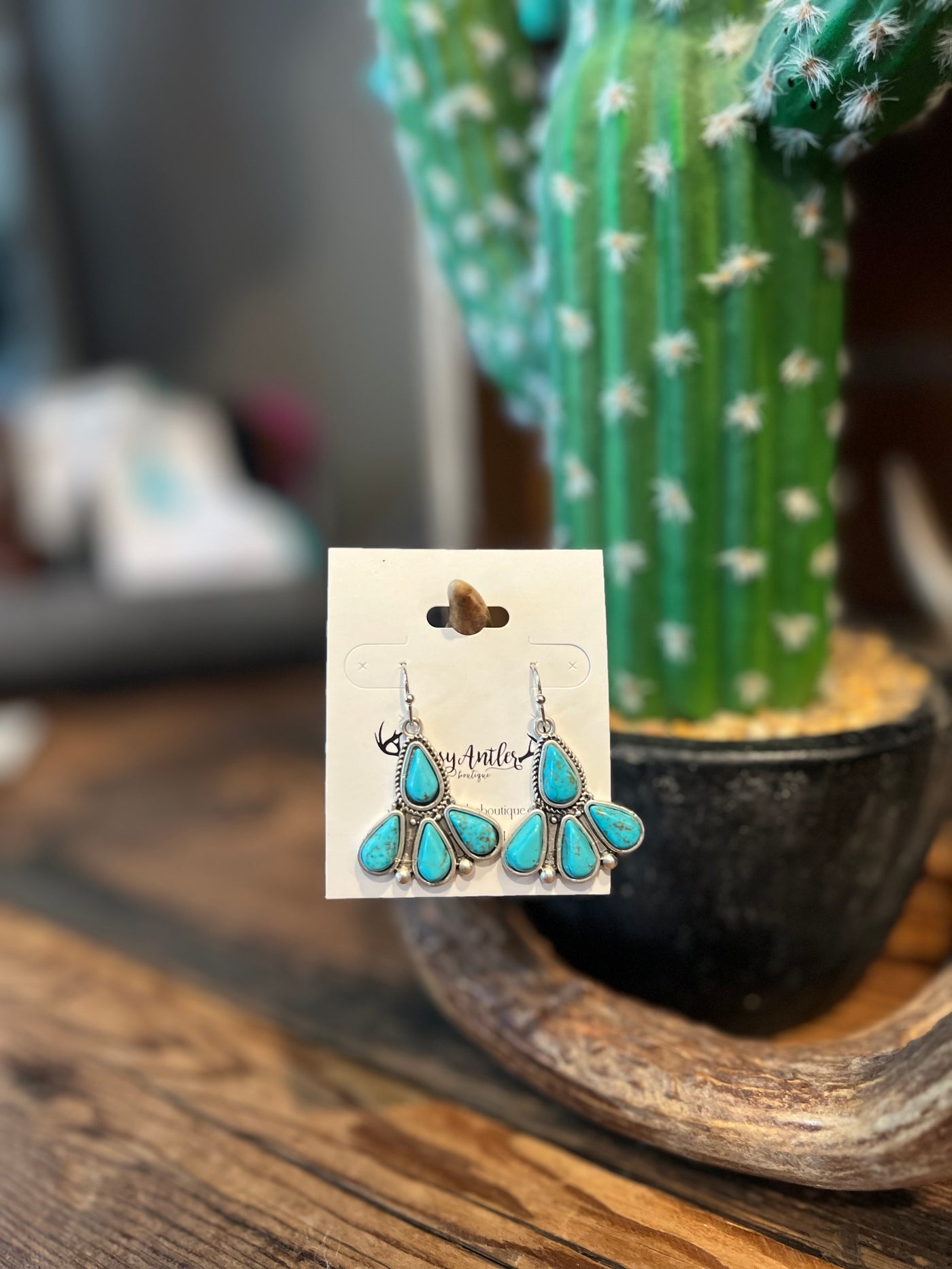 Turquoise Floral Earrings
