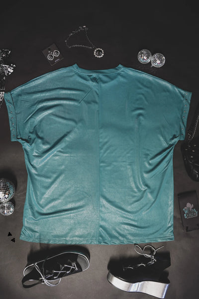 Luxy Bucks Top ~ Teal